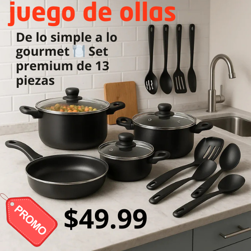 SET DE 13 PIEZAS (JUEGO DE OLLAS)