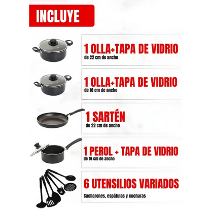 SET DE 13 PIEZAS (JUEGO DE OLLAS)
